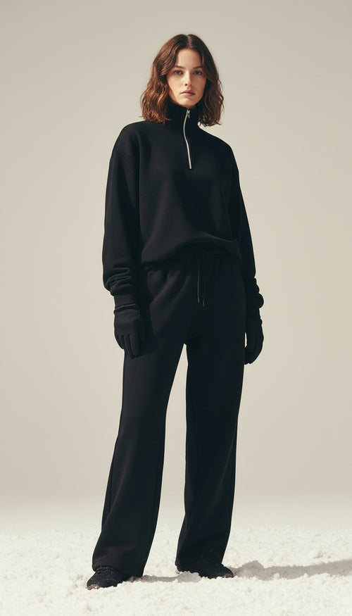 סווטשירט יוגה Accolade עם 1/4 רוכסן