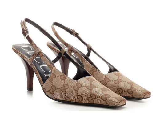 GG Canvas Slingback Pump