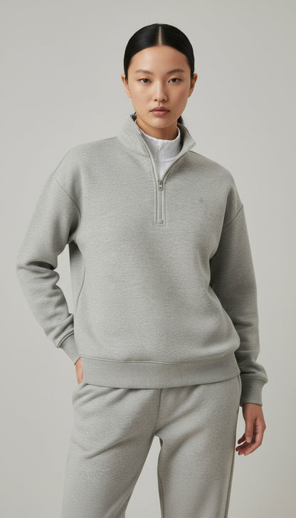 סווטשירט יוגה Accolade עם 1/4 רוכסן