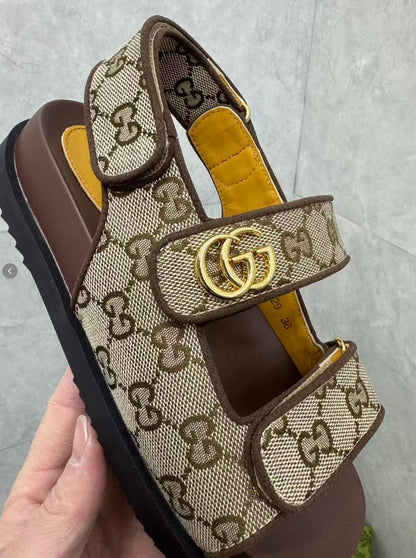 Gucci Double G Monogrammed Sandals