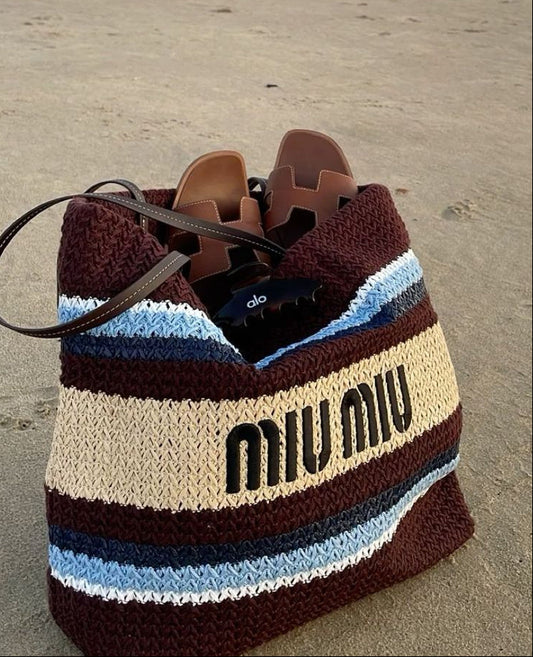 Miu Miu Crochet Tote Bag | Brown |