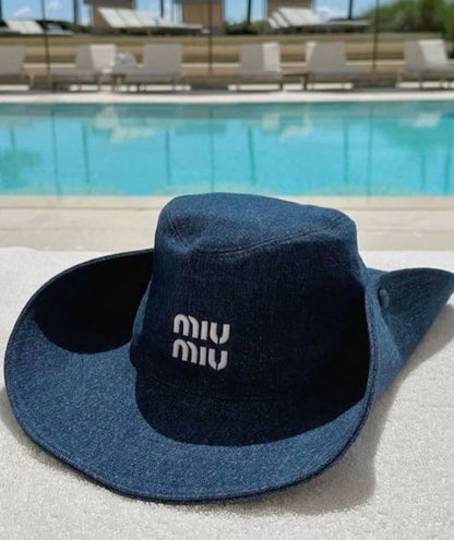 Miu Miu Blue Denim Bucket Hat